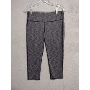 Athleta Women Leggings Chaturanga Capri Heather Black Gray Size M